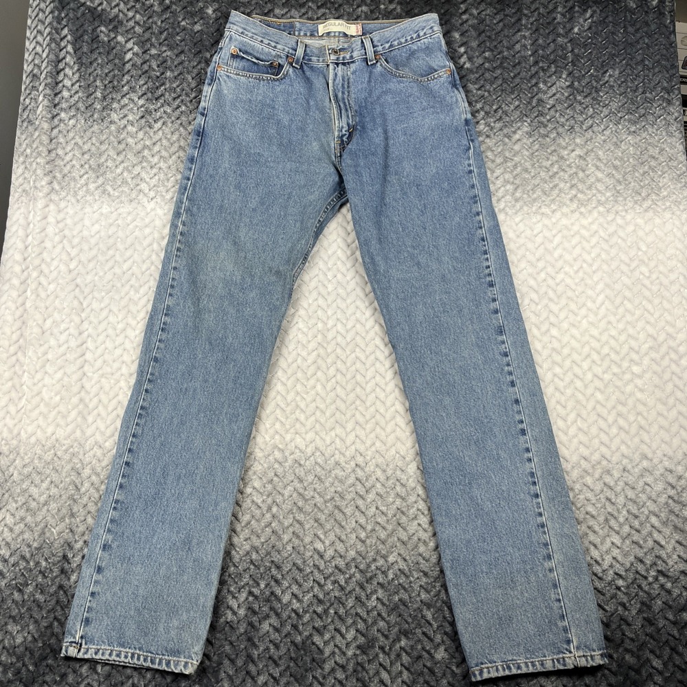 Levis 505 Jeans Mens tag-34x36 Blue Straight Leg Y2K Med Wash W32 L34"